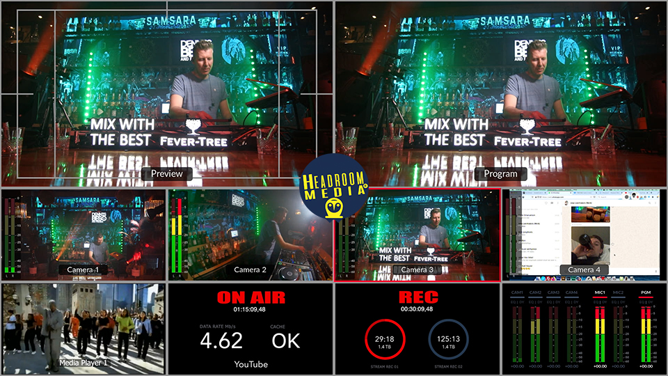 Live regie beeld van streaming